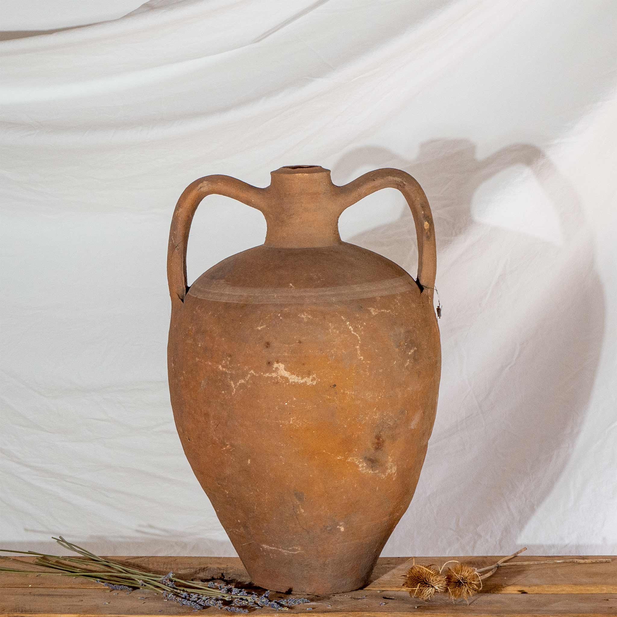 Vintage Turkish Double Handle Amphora Urn 043